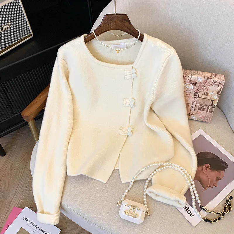 Осенний однотонный вязаный кардиган 2024, женский джемпер, Женский Универсальный свитер с круглым вырезом, верхняя одежда, Топ LX20 
Осенний однотонный вязаный кардиган 2024, женский джемпер, Женский Универсальный свитер с круглым вырезом, верхняя одежда, Топ LX20