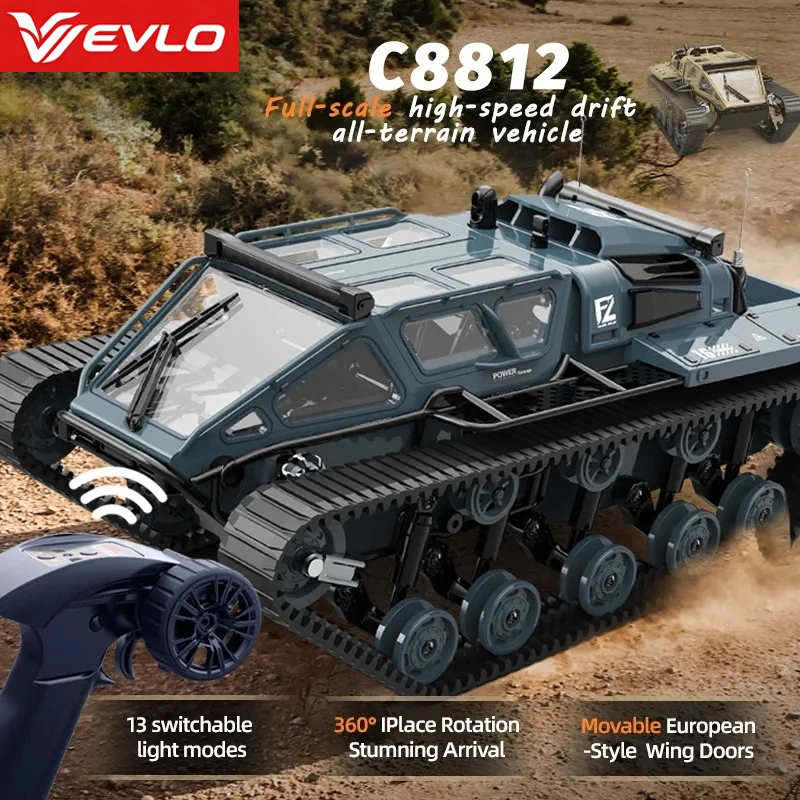 VEVLO C8812 C8812 MAX LED Light Full Scale Tracked Tank Simulation Model 2.4G RC Off Road Drift Vehicle Kids Toy Gift
VEVLO C8812 C8812 MAX LED Light Full Scale Tracked Tank Simulation Model 2.4G RC Off Road Drift Vehicle Kids Toy Gift