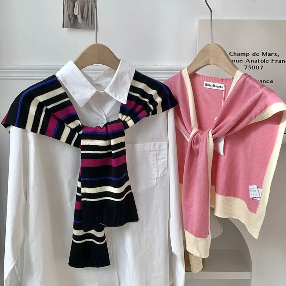 Retro Blouse Shoulders Fake Collar Stripe Knitted Shawl Cape Cloak Knit Scarf Scarf Accessories Wraps Wool Scarves Women
Retro Blouse Shoulders Fake Collar Stripe Knitted Shawl Cape Cloak Knit Scarf Scarf Accessories Wraps Wool Scarves Women