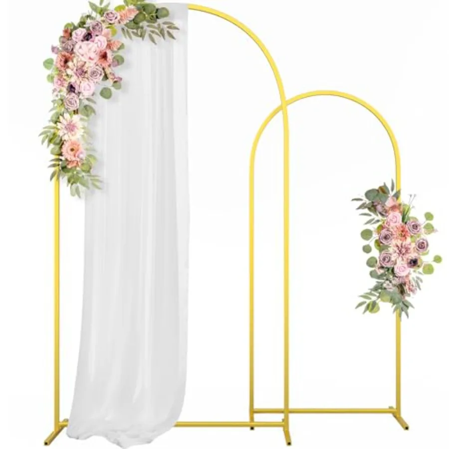 Metal Arch Backdrop Stand Wedding Arch frame Set of 2 7.2FT, 6FT Gold Balloon Backdrop Arch Stand for Wedding Ceremony Birthday
Metal Arch Backdrop Stand Wedding Arch frame Set of 2 7.2FT, 6FT Gold Balloon Backdrop Arch Stand for Wedding Ceremony Birthday