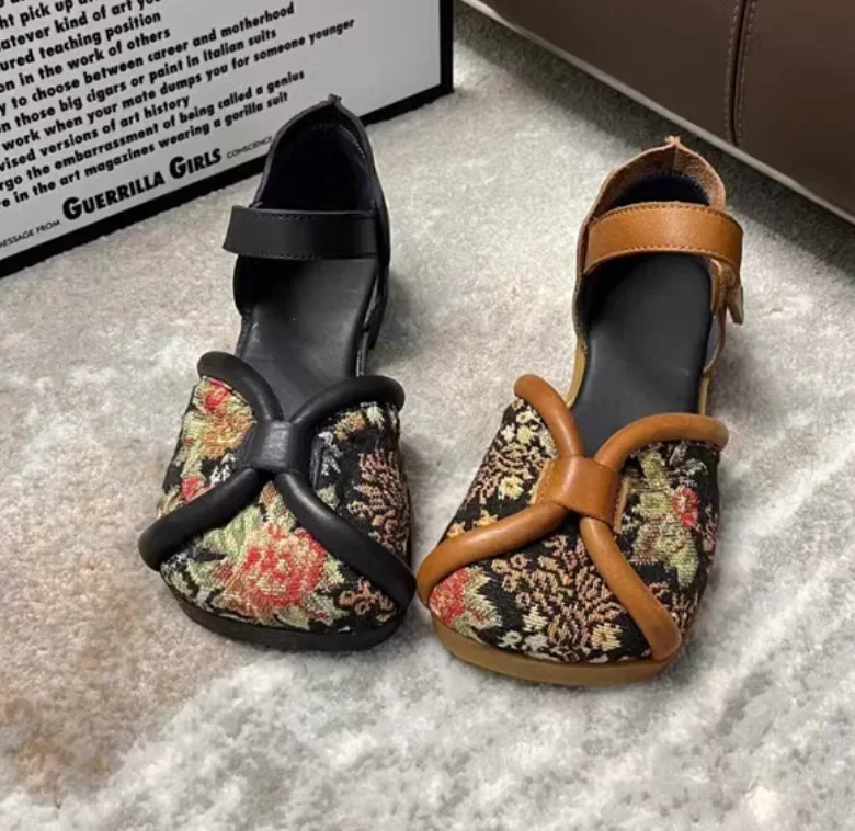 Roman Sandals Women's Genuine Leather Hand Embroidered Soft Soled Flat Shoes
Roman Sandals Women's Genuine Leather Hand Embroidered Soft Soled Flat Shoes