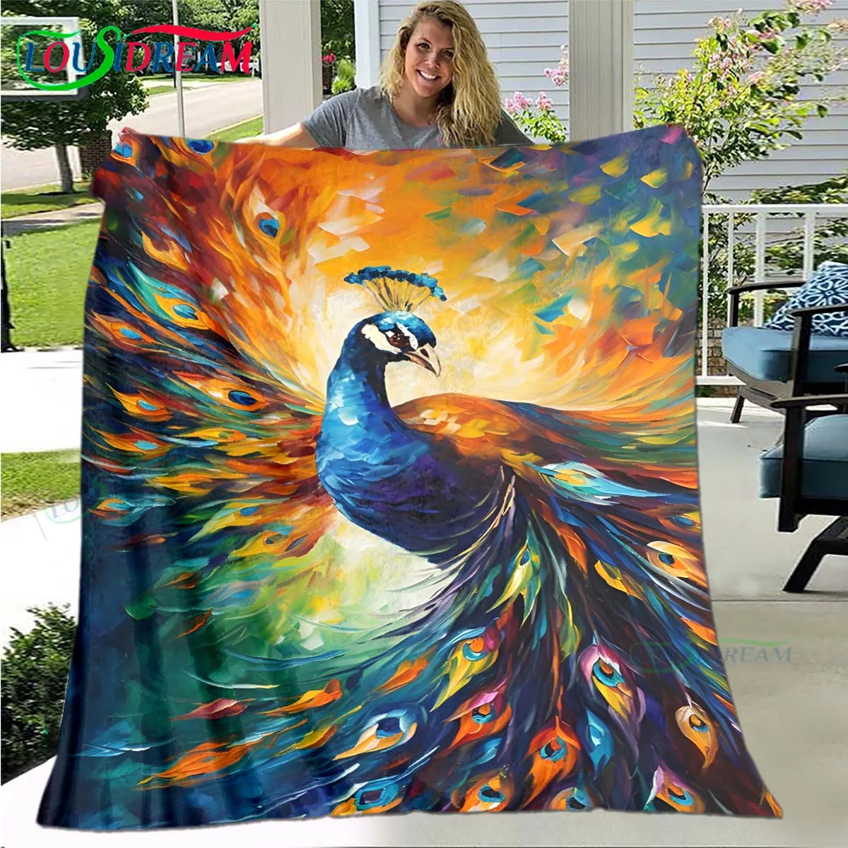 3D Hot Fashion Peacock Feather Flannel Adult and Children Blanket Sofa Bed Decoration Blanket Portable Blanket bath towel Gift
3D Hot Fashion Peacock Feather Flannel Adult and Children Blanket Sofa Bed Decoration Blanket Portable Blanket bath towel Gift