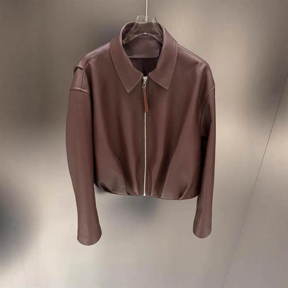 Женская кожаная куртка свободного кроя для похудения, весна-осень, новинка, модный повседневный стиль, длинный рукав, шелковистый блеск
Женская кожаная куртка свободного кроя для похудения, весна-осень, новинка, модный повседневный стиль, длинный рукав, шелковистый блеск