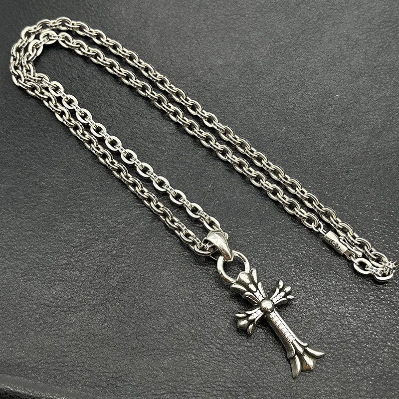 Punk Hip Hop Medium Double Layer Double Ring Diamond Cross Thai Silver Vintage Sweater Chain Premium Autumn Winter
Punk Hip Hop Medium Double Layer Double Ring Diamond Cross Thai Silver Vintage Sweater Chain Premium Autumn Winter