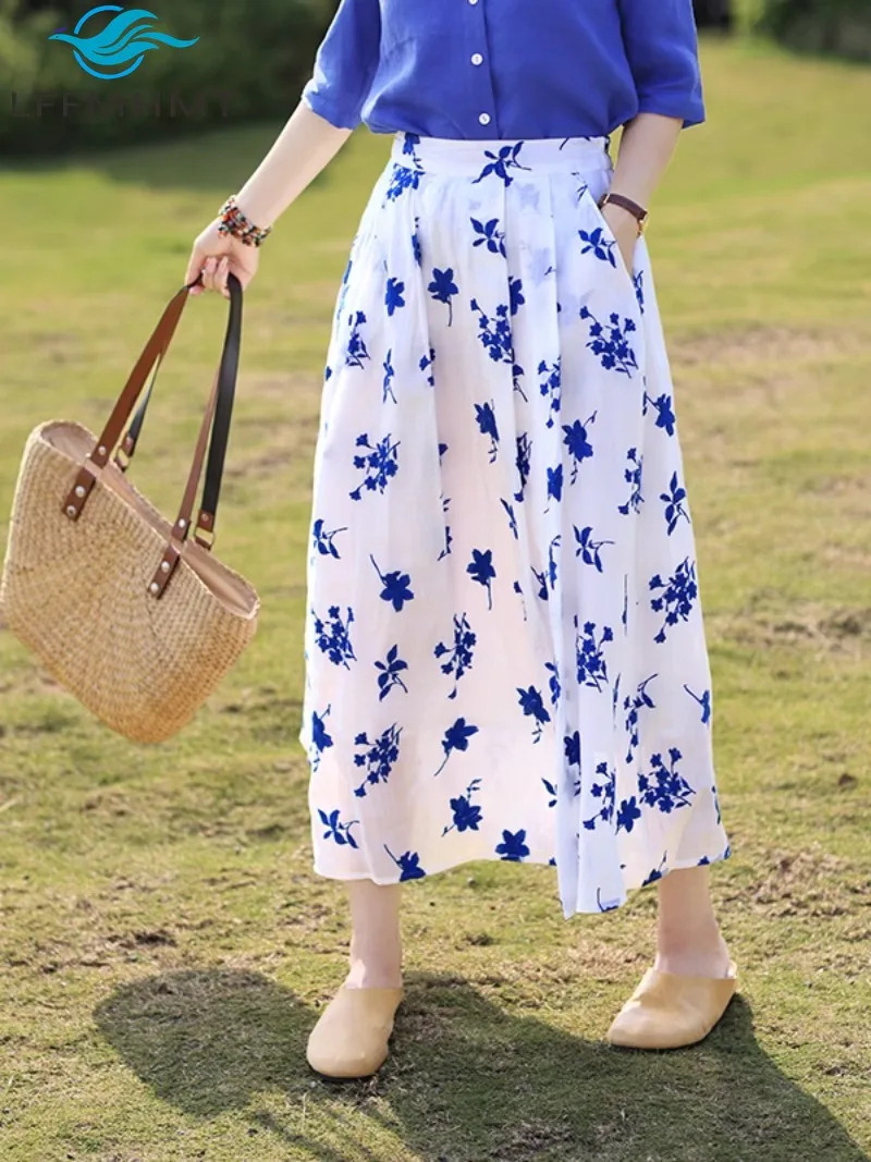 French Style Floral Printing Women's Skirt Summer Fashion High Waist Fresh Style Loose Casual Versatile A-line Dress for Female
French Style Floral Printing Women's Skirt Summer Fashion High Waist Fresh Style Loose Casual Versatile A-line Dress for Female