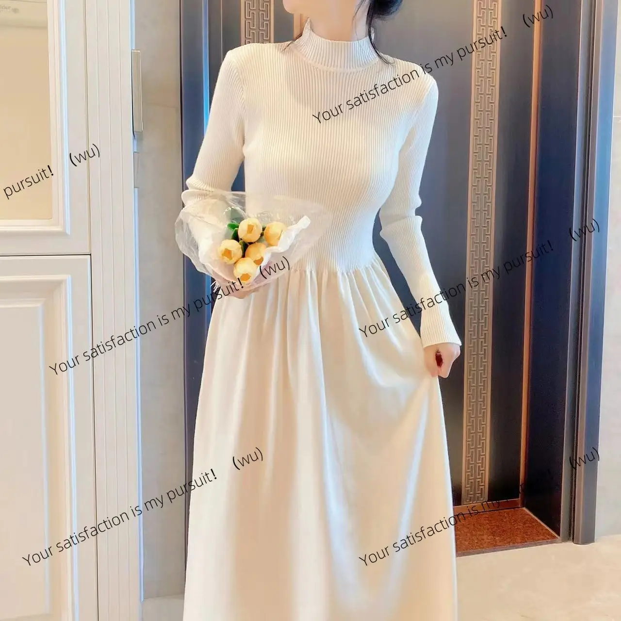 ZOCI-вязаное платье с длинными рукавами, полуводолазка с внутренней частью и длинной нижней юбкой-свитер, женское платье до колена
ZOCI-вязаное платье с длинными рукавами, полуводолазка с внутренней частью и длинной нижней юбкой-свитер, женское платье до колена