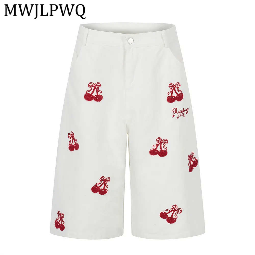 MWJLPWQ Mens Y2K Streetwear White Shorts With Cherry Embroidery Bow Details Loose Fit For Cute And Retro Fashion Summer 15679
MWJLPWQ Mens Y2K Streetwear White Shorts With Cherry Embroidery Bow Details Loose Fit For Cute And Retro Fashion Summer 15679