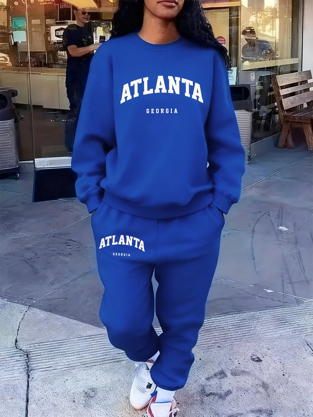 Комплект толстовок из 2 предметов, женские спортивные штаны с принтом Atlanta Georgia, зимняя свободная толстовка с карманами, одежда для бега, спортивная флисовая одежда
Комплект толстовок из 2 предметов, женские спортивные штаны с принтом Atlanta Georgia, зимняя свободная толстовка с карманами, одежда для бега, спортивная флисовая одежда