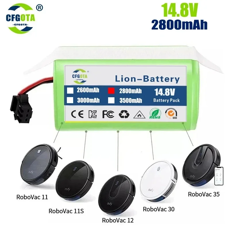 14.4V 2800mAh Replacement Battery for Conga Excellent 990 1090 1790 1990 Deebot N79S N79 DN622 Robovac 11 Tesvor X500
14.4V 2800mAh Replacement Battery for Conga Excellent 990 1090 1790 1990 Deebot N79S N79 DN622 Robovac 11 Tesvor X500