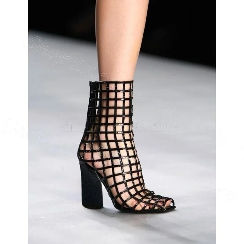 Black Hollow Design Peep Toe Sandals Boots Back Zipper Women Shoes Chunky High Heels New Party Runway 2026 Zapatos Para Mujere
Black Hollow Design Peep Toe Sandals Boots Back Zipper Women Shoes Chunky High Heels New Party Runway 2026 Zapatos Para Mujere