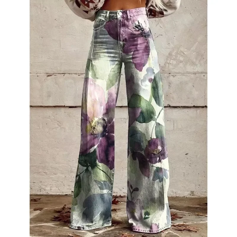 Popular retro gradient fake jeans for women, wide leg jeans, new fashion high waisted casual retro punk printed 3D fake jeans
Popular retro gradient fake jeans for women, wide leg jeans, new fashion high waisted casual retro punk printed 3D fake jeans