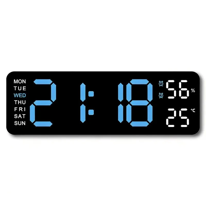 Digital Wall Clock: Large LED Display with Dual Alarm, Humidity, Auto-Dimming, Big Numbers Desk Clock Decor for Classroom Office Bedroom
Digital Wall Clock: Large LED Display with Dual Alarm, Humidity, Auto-Dimming, Big Numbers Desk Clock Decor for Classroom Office Bedroom