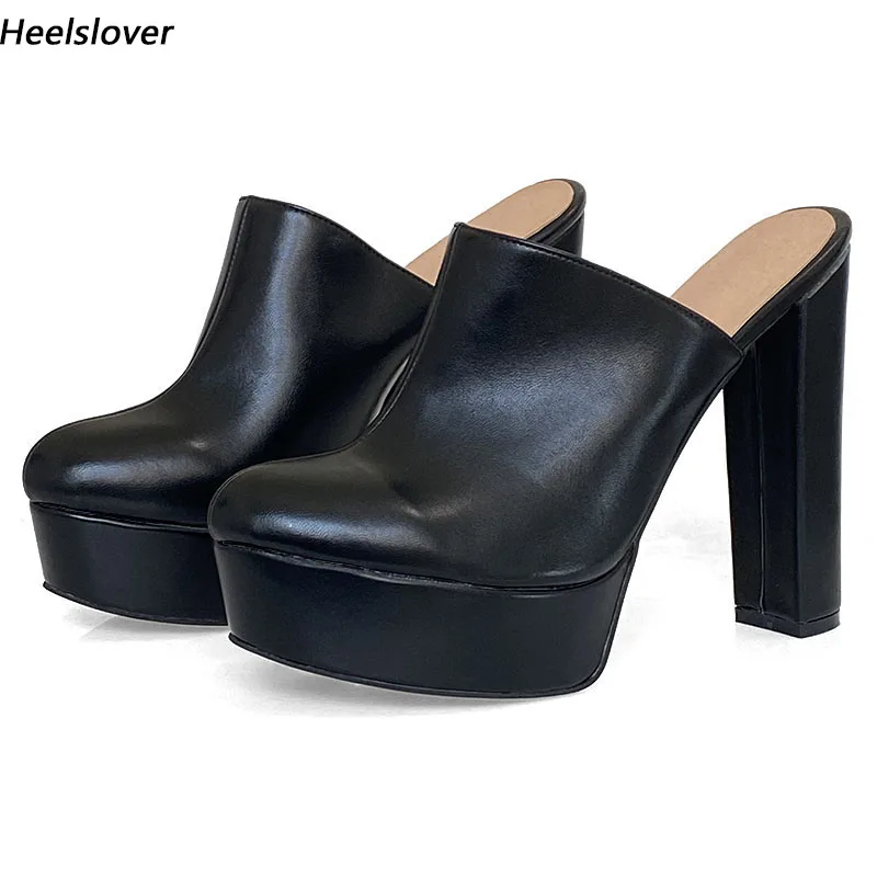 Ahhlsion Handmade Women Spring Pump Faux Leather Mules Chunky Heels Round Toe Elegant Black Party Shoes Ladies US Size 5-20
Ahhlsion Handmade Women Spring Pump Faux Leather Mules Chunky Heels Round Toe Elegant Black Party Shoes Ladies US Size 5-20