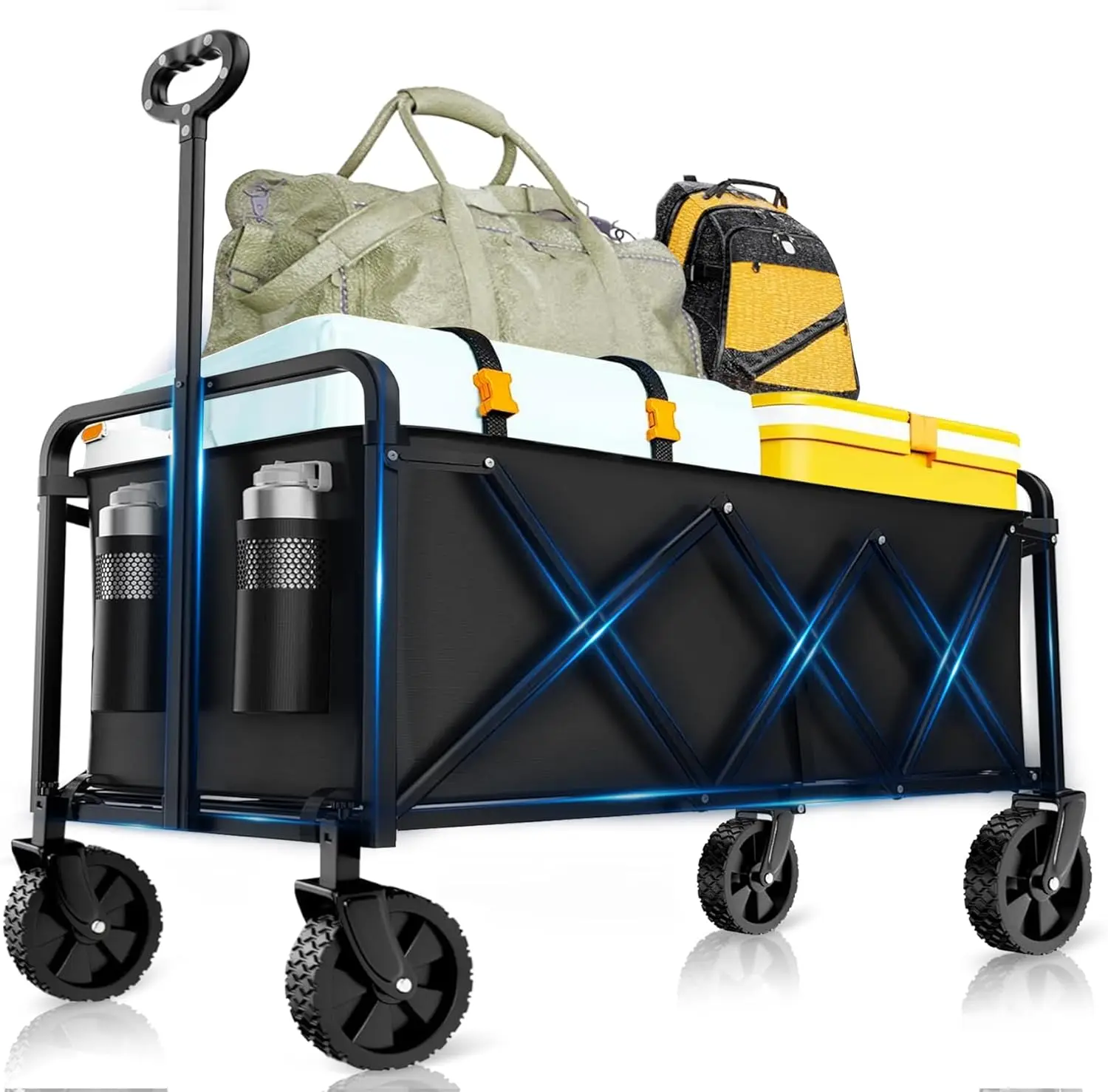 Collapsible Wagon with Wheels, 330 lbs Wagons Carts Foldable Wagon Cart, Carbon Steel Frame Structure, Lightweight Portable F
Collapsible Wagon with Wheels, 330 lbs Wagons Carts Foldable Wagon Cart, Carbon Steel Frame Structure, Lightweight Portable F
