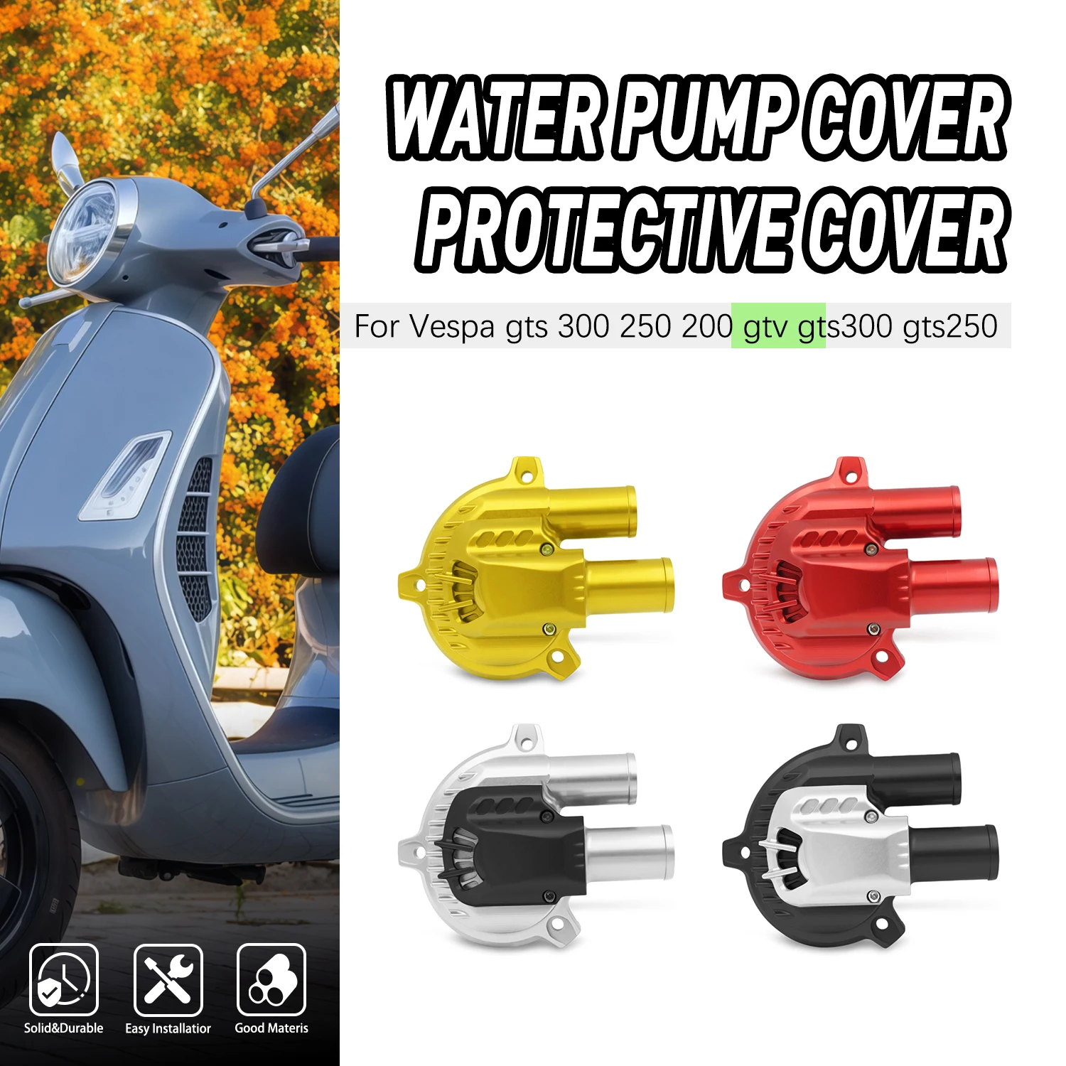 Motorcycle Parts For VESPA GTS 250 300 GTV CNC Aluminum Water Pump Cover Protection Guard Water Cooler Guard
Motorcycle Parts For VESPA GTS 250 300 GTV CNC Aluminum Water Pump Cover Protection Guard Water Cooler Guard