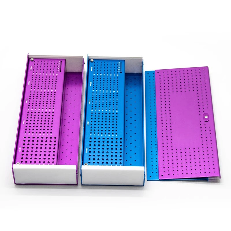 Orthopedic Pet Equipment Box 1.5/2.0/2.4/2.7/3.5mm Screw Caddy Screw sterilization box Container Veterinary Instruments
Orthopedic Pet Equipment Box 1.5/2.0/2.4/2.7/3.5mm Screw Caddy Screw sterilization box Container Veterinary Instruments