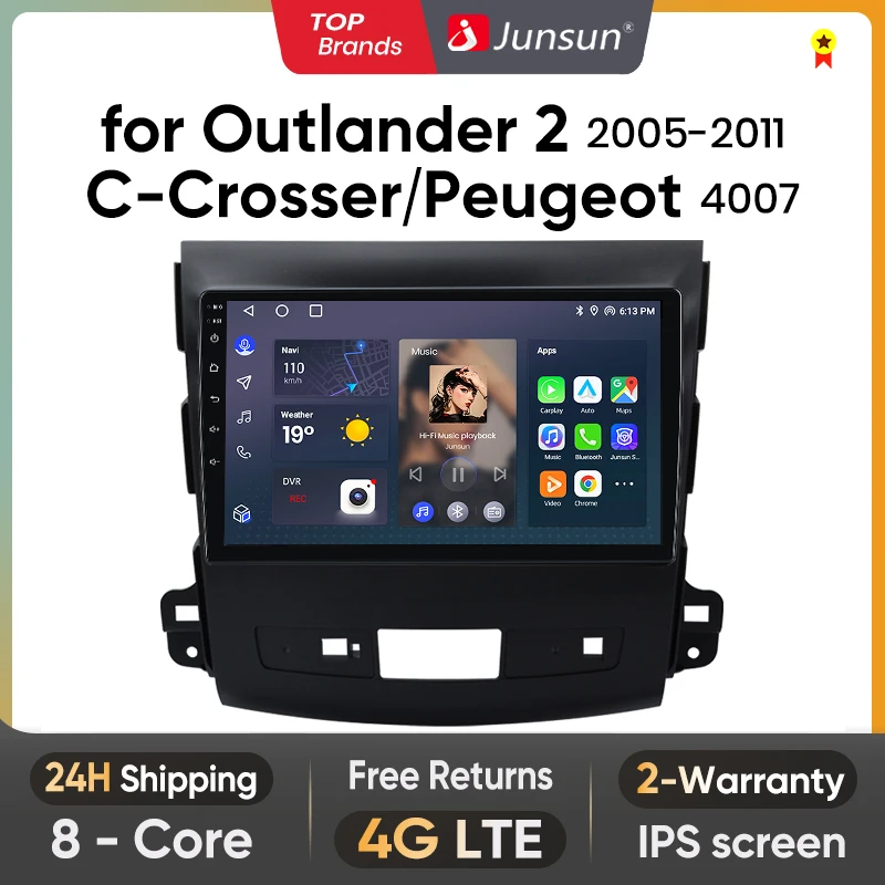 Junsun V1 AI Voice Wireless CarPlay Android Auto Radio for Mitsubishi Outlander xl 2 2005-2011 for Citroen C-Crosser 4G Car
Junsun V1 AI Voice Wireless CarPlay Android Auto Radio for Mitsubishi Outlander xl 2 2005-2011 for Citroen C-Crosser 4G Car