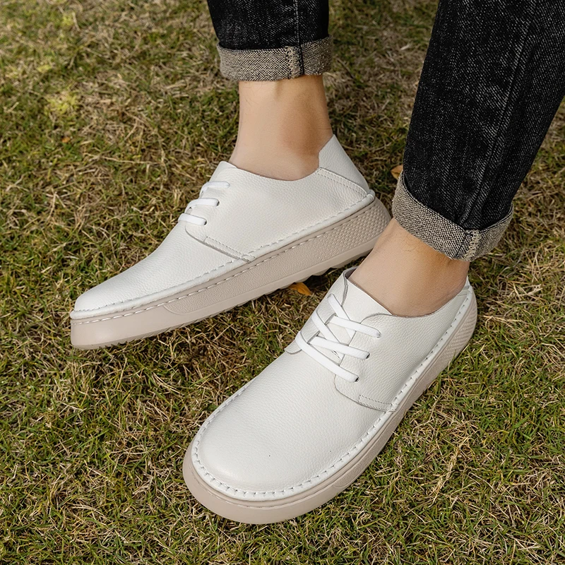 Fashionable Summer Men's Comfortable Top Layer Cowhide Thick Sole Non Slip Single Shoe Brand New Round Toe Lace Up Casual Shoes
Fashionable Summer Men's Comfortable Top Layer Cowhide Thick Sole Non Slip Single Shoe Brand New Round Toe Lace Up Casual Shoes