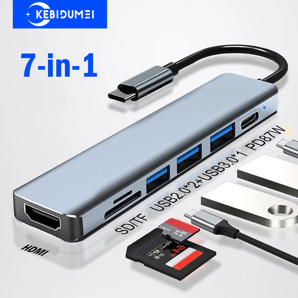 7-портовая док-станция USB C HUB TYPE C на 4K HDMI-адаптер 5 Гбит/с USB 3.0 HUB PD 87 Вт Разветвитель USB C для ПК, ноутбука Macbook
7-портовая док-станция USB C HUB TYPE C на 4K HDMI-адаптер 5 Гбит/с USB 3.0 HUB PD 87 Вт Разветвитель USB C для ПК, ноутбука Macbook