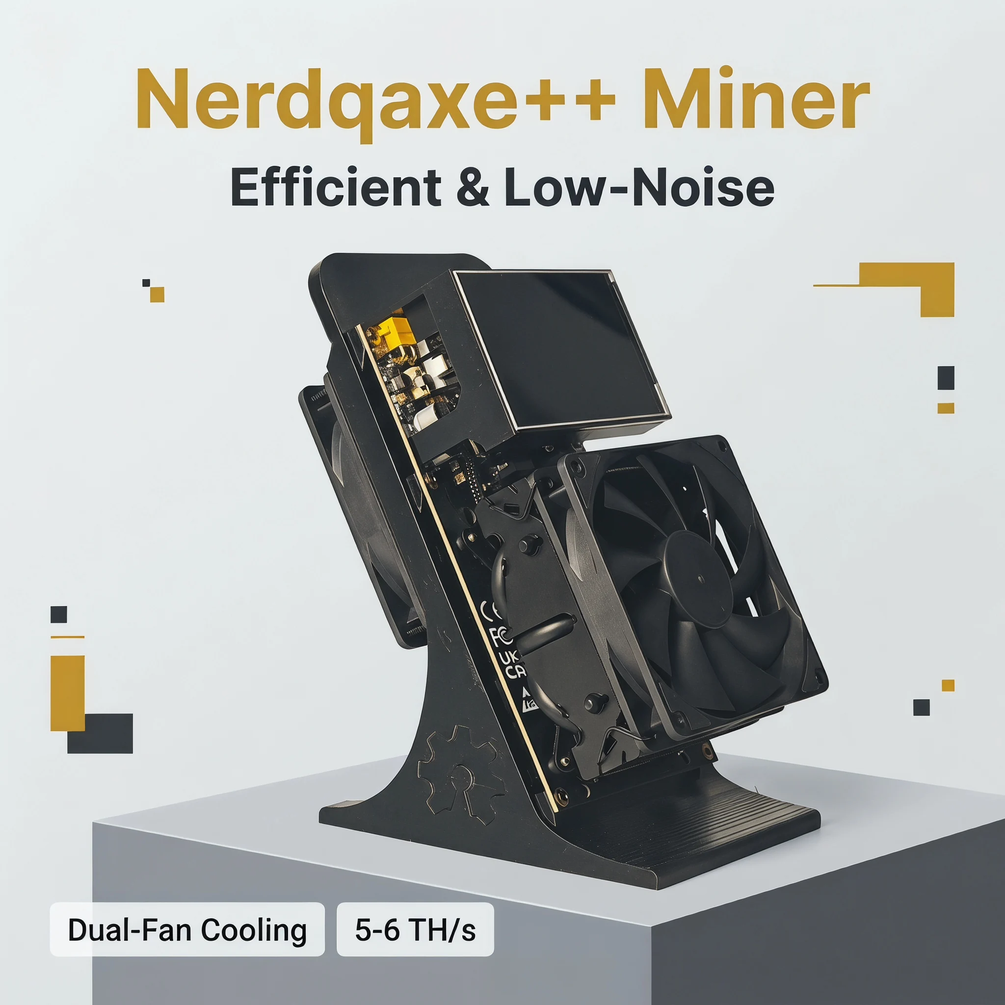 Nerdqaxe++ Dual-Fan Bitcoin Miner with LCD Screen - Open-Source ASIC Miner, Low Noise for Home Mining Built-in small display
Nerdqaxe++ Dual-Fan Bitcoin Miner with LCD Screen - Open-Source ASIC Miner, Low Noise for Home Mining Built-in small display