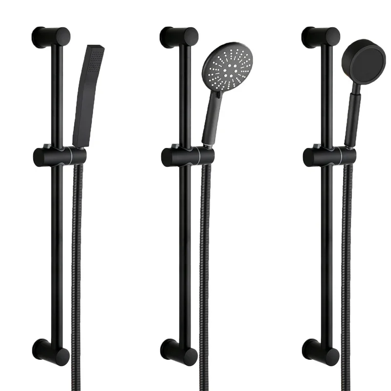 Stainless Steel Wall Mounted Black Bath Sliding Bar Wall Mounted Adjustable Rail Bathroom Accessories Handheld Shower Head Rod
Stainless Steel Wall Mounted Black Bath Sliding Bar Wall Mounted Adjustable Rail Bathroom Accessories Handheld Shower Head Rod