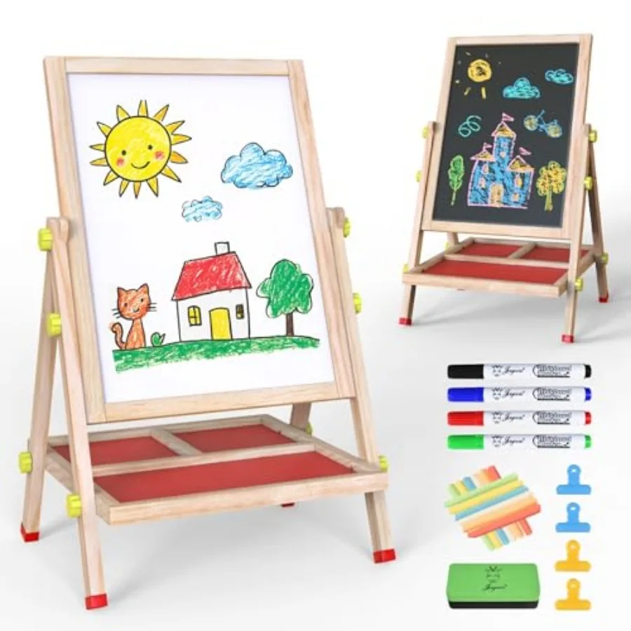Easel for Chalkboard, Wooden Blackboard for Kid Toddlers Easel Adjustable Magnetic White Board Chalkboard for Dry Erase Art Eas
Easel for Chalkboard, Wooden Blackboard for Kid Toddlers Easel Adjustable Magnetic White Board Chalkboard for Dry Erase Art Eas