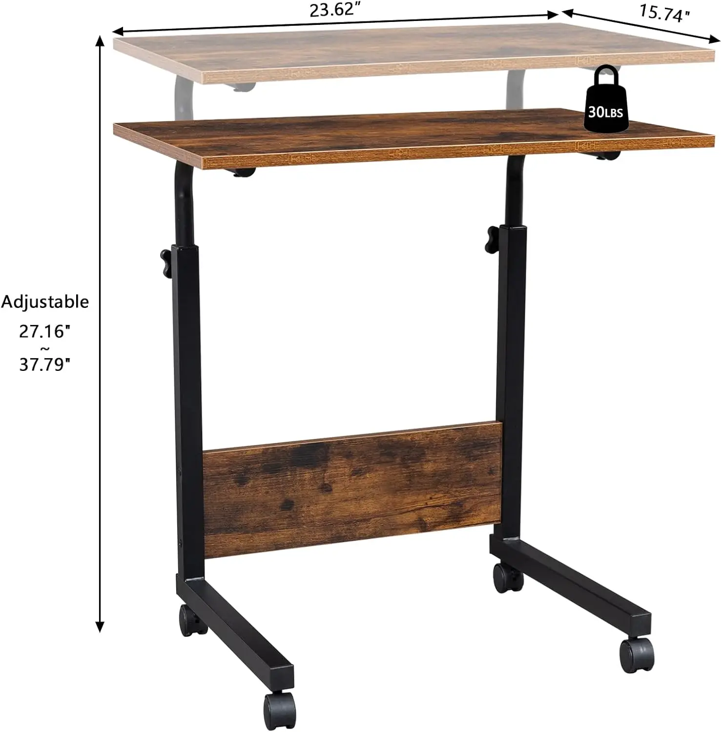 Sofa Side Table With Wheels Height Adjustable 27.16-37.79In, Rolling Coffee Snack Table, Couch Table Slide Under,Portable
Sofa Side Table With Wheels Height Adjustable 27.16-37.79In, Rolling Coffee Snack Table, Couch Table Slide Under,Portable