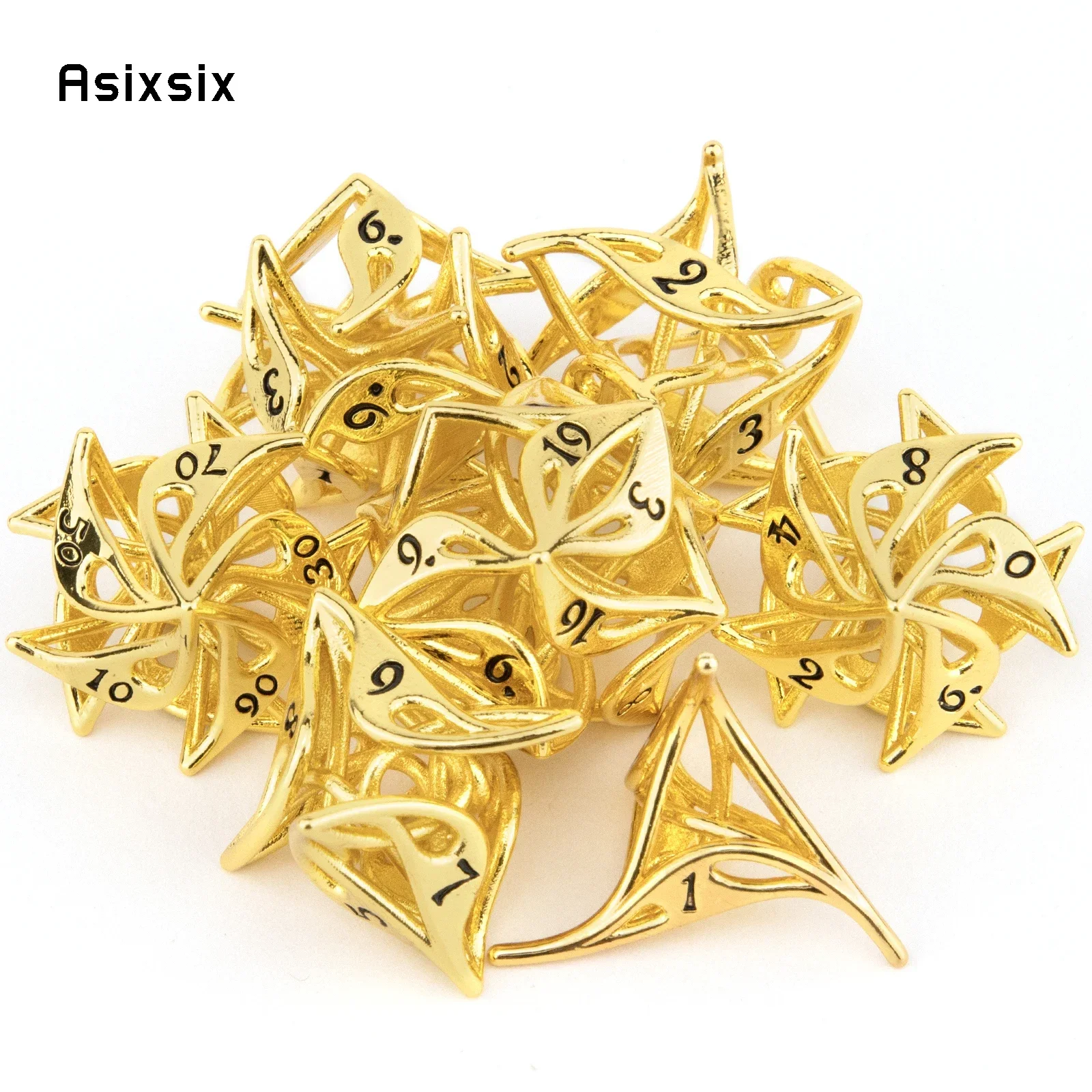 7 Pcs Golden Curve Line Hollow Metal , Dnd Dice Set Perfect For Card Games Board Games For Critical Role, Rpgs, D&D
7 Pcs Golden Curve Line Hollow Metal , Dnd Dice Set Perfect For Card Games Board Games For Critical Role, Rpgs, D&D