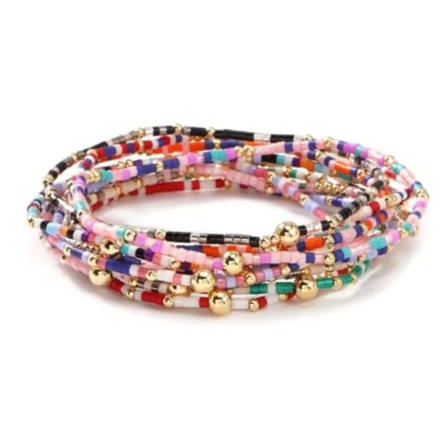 Colorful Stackable Rice Small Mini Seed Beaded Bracelets Set For Women, Handmade Dainty Boho Gold Glass Stretch Accessories Jew
Colorful Stackable Rice Small Mini Seed Beaded Bracelets Set For Women, Handmade Dainty Boho Gold Glass Stretch Accessories Jew
