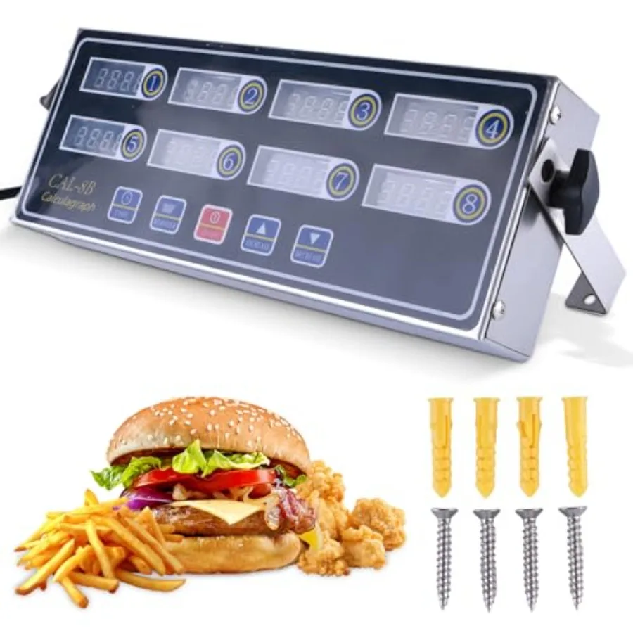 8-канальный цифровой кухонный таймер для коммерческого приготовления пищи с напоминанием о тревоге, профессиональные ресторанные таймеры, идеально подходящие для работы с фритюрницей
8-канальный цифровой кухонный таймер для коммерческого приготовления пищи с напоминанием о тревоге, профессиональные ресторанные таймеры, идеально подходящие для работы с фритюрницей