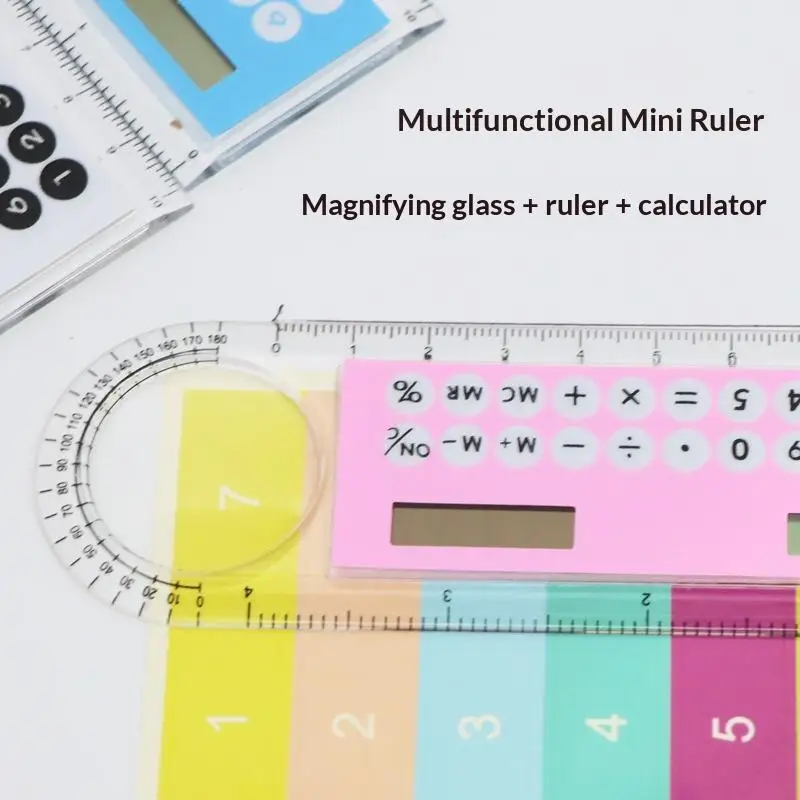 New 10cm Ruler Calculator Solar Card Mini Calculation Student Arithmetic Multifunctional Calculator Computer Digital Caliper