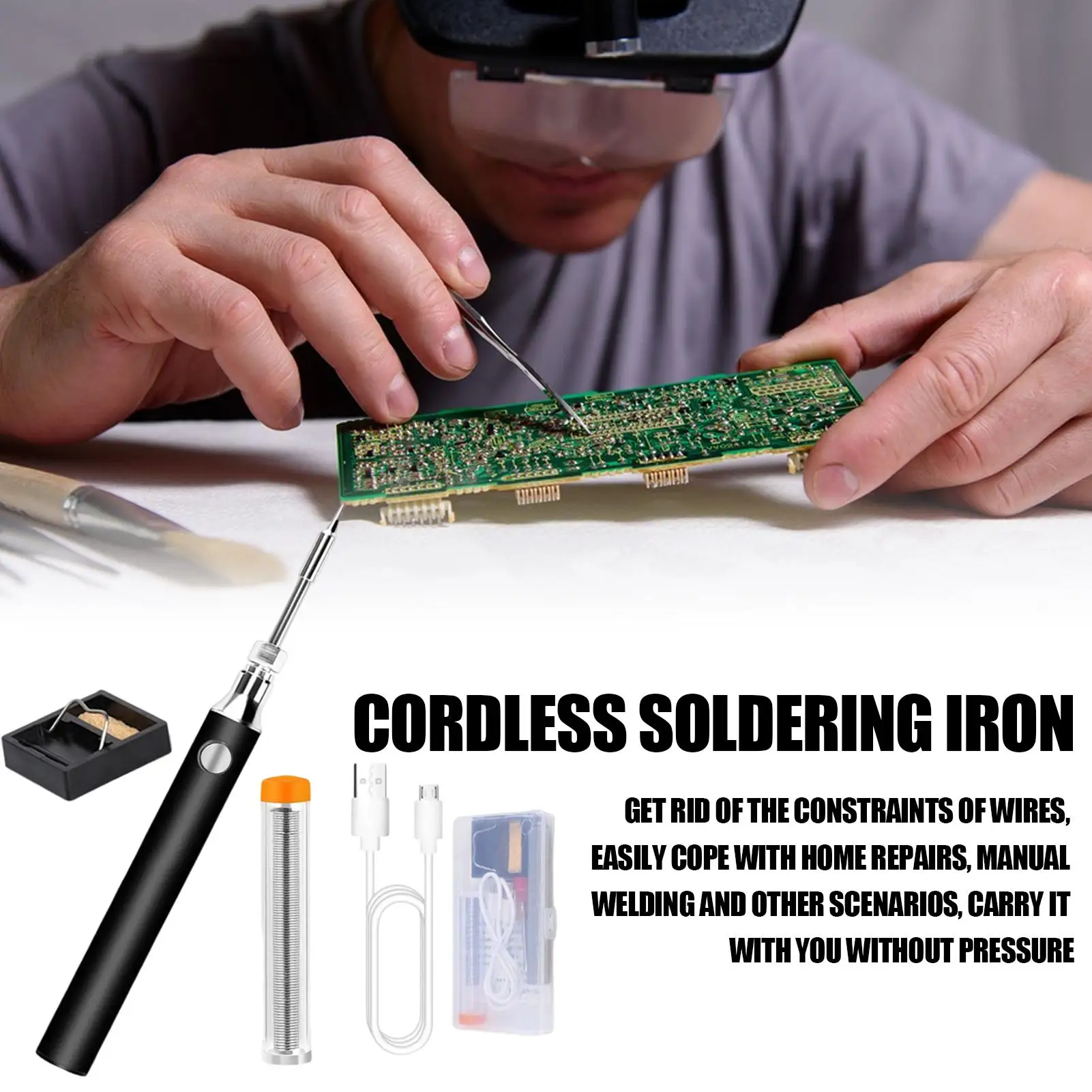 USB-паяльник, паяльник, ручка, 3-скоростной электросварочный инструмент, беспроводной прецизионный быстрый нагрев для промышленной сантехники
USB-паяльник, паяльник, ручка, 3-скоростной электросварочный инструмент, беспроводной прецизионный быстрый нагрев для промышленной сантехники