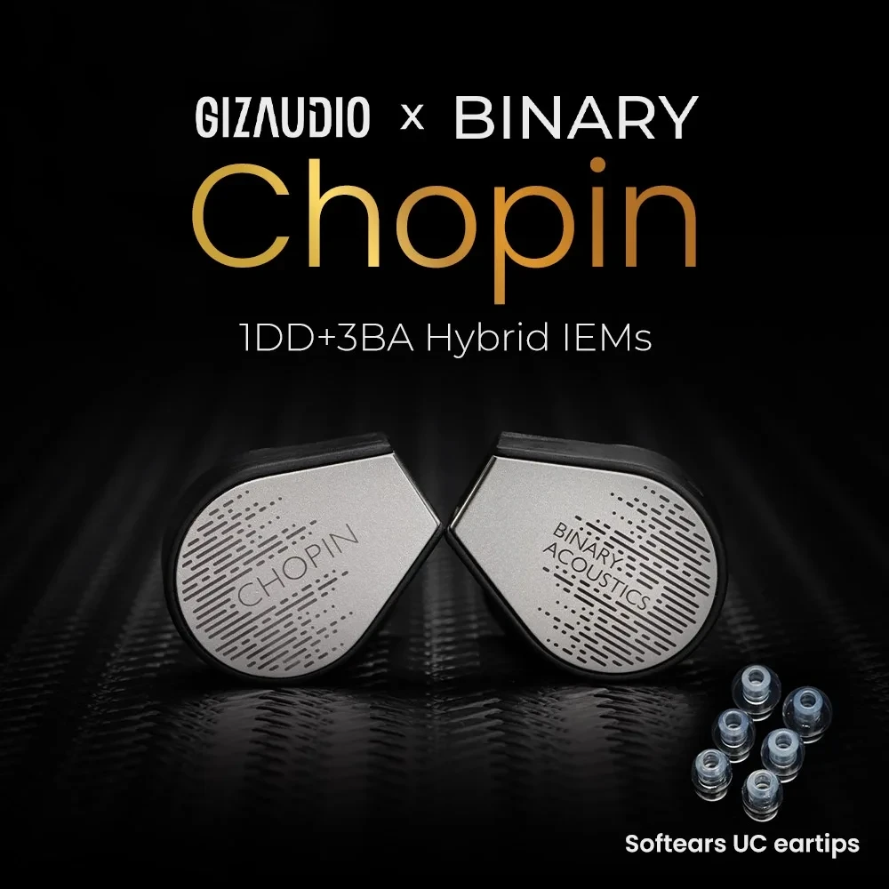 Binary × Gizaudio Chopin Earphone 1DD+3BA Hybrid in-Ear Monitors HiFi Audiophile Headphones Music Earbuds Hybrid IEMs
Binary × Gizaudio Chopin Earphone 1DD+3BA Hybrid in-Ear Monitors HiFi Audiophile Headphones Music Earbuds Hybrid IEMs