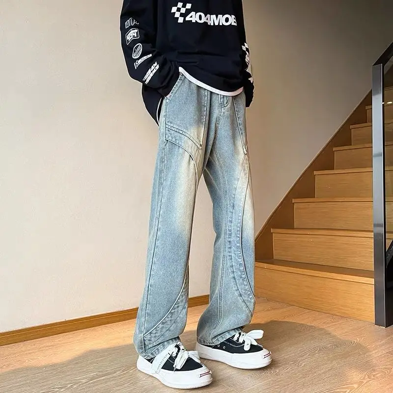 Foufurieux Trousers Light Blue Flared Male Cowboy Pants Straight Jeans Men Harajuku High Quality Designer 2024 Summer Fashion
Foufurieux Trousers Light Blue Flared Male Cowboy Pants Straight Jeans Men Harajuku High Quality Designer 2024 Summer Fashion