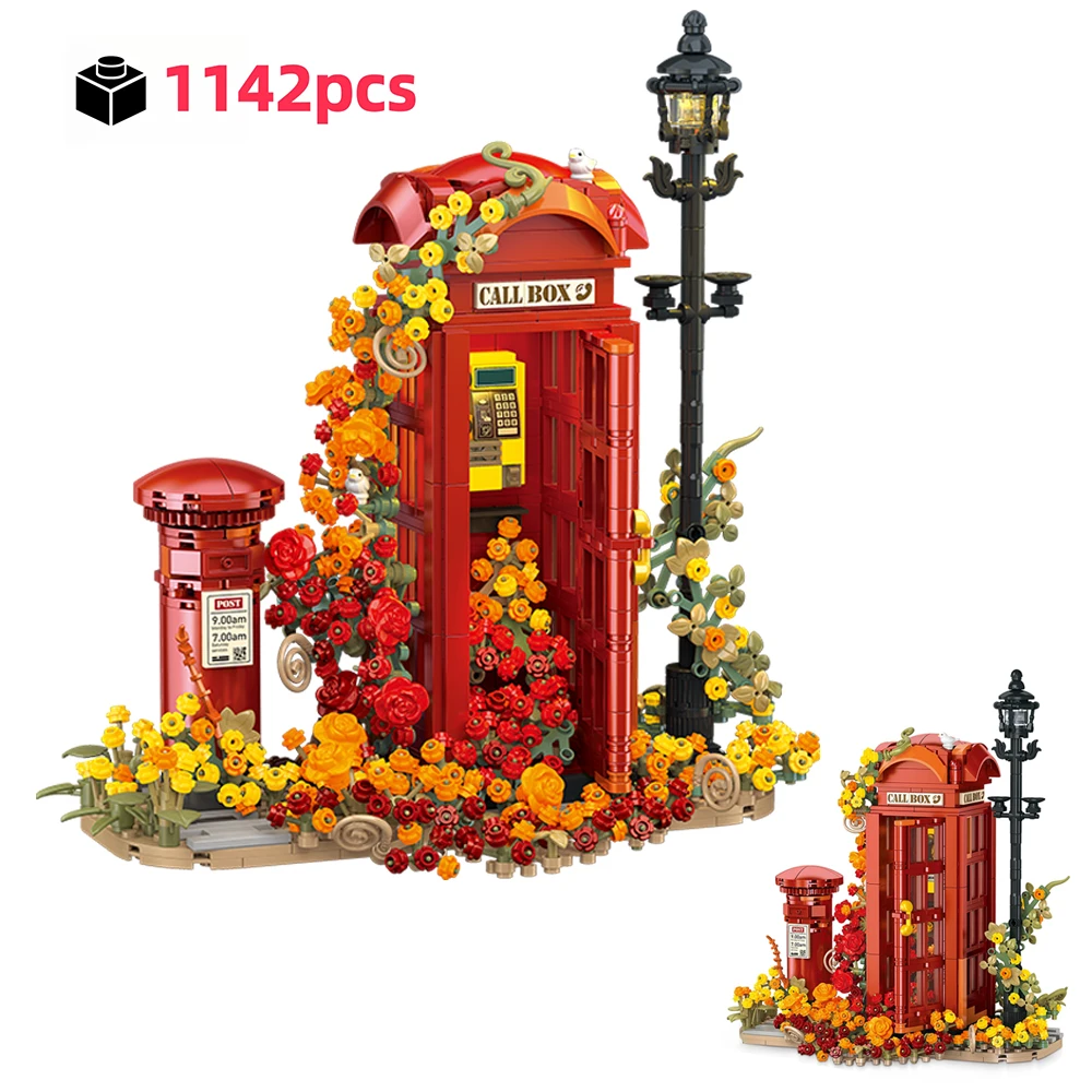 1142Pcs European Architecture Building Blocks Retro Phone Booth Mailbox Floral Light Creative Model MOC Decor Christmas Present
1142Pcs European Architecture Building Blocks Retro Phone Booth Mailbox Floral Light Creative Model MOC Decor Christmas Present