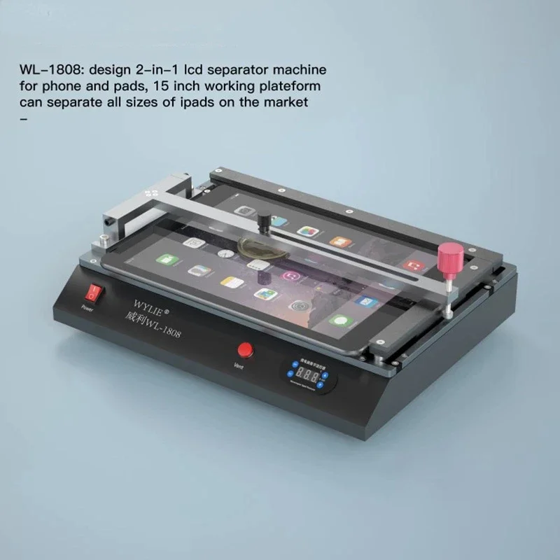 WYLIE WL-1808 2in1 15-inch LCD screen separator suitable for mobile phone tablet heating frame screen removal and repair tool
WYLIE WL-1808 2in1 15-inch LCD screen separator suitable for mobile phone tablet heating frame screen removal and repair tool