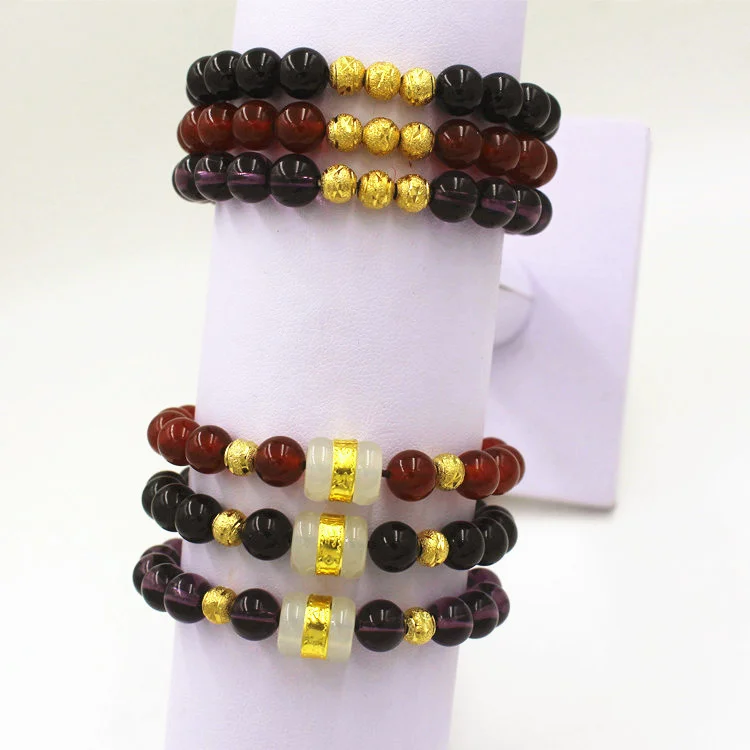 Fashion European Dollar Gold Jewelry Couple Bracelet Vietnam Sand Gold Transfer Crystal Unfaring Age Beads for Men and Women
Fashion European Dollar Gold Jewelry Couple Bracelet Vietnam Sand Gold Transfer Crystal Unfaring Age Beads for Men and Women