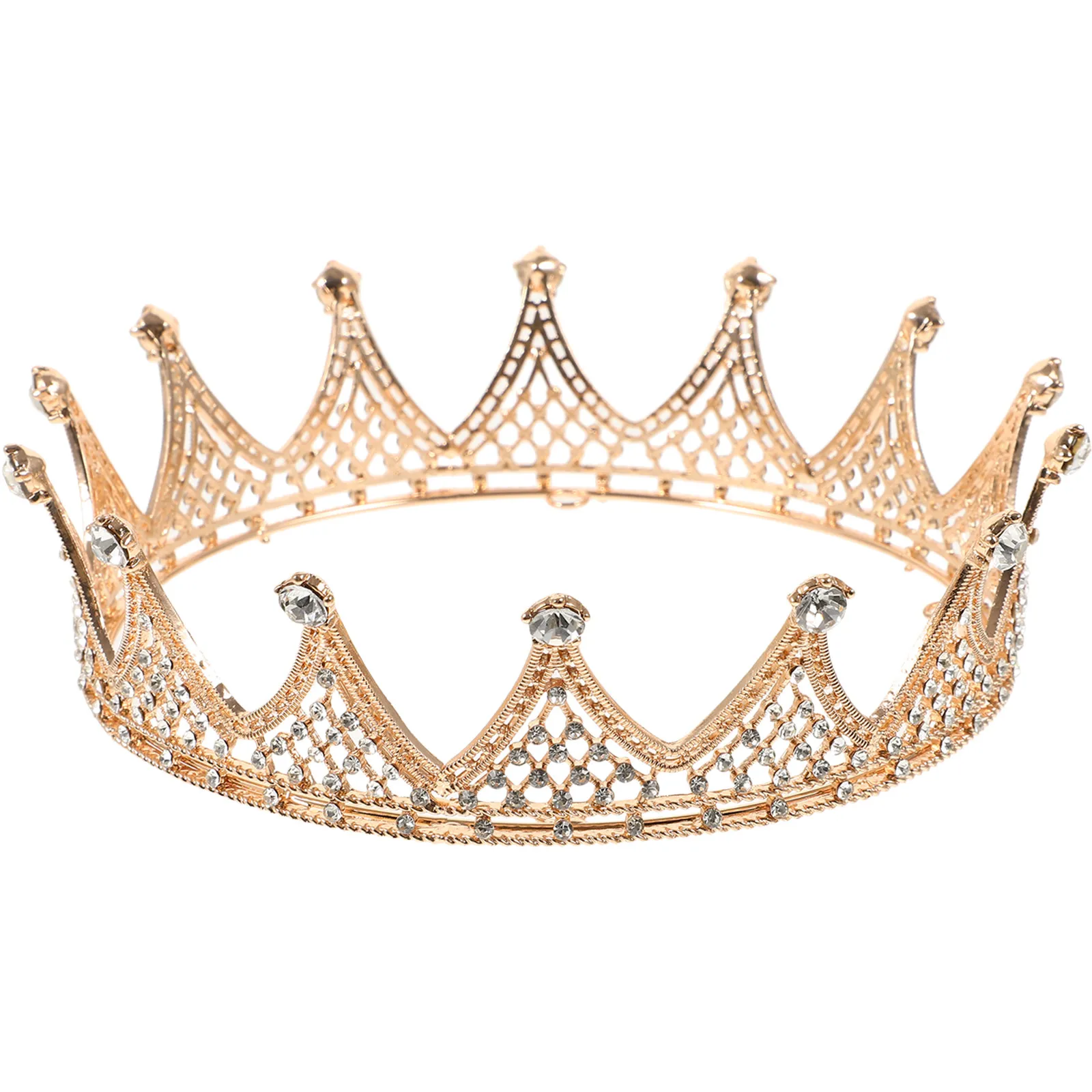 1Pcs Wedding Crown Baroque Round Golden Tiara Rhinestone Bridal Hairpiece Elegant Party Headwear Decoration Baroque Crown
1Pcs Wedding Crown Baroque Round Golden Tiara Rhinestone Bridal Hairpiece Elegant Party Headwear Decoration Baroque Crown