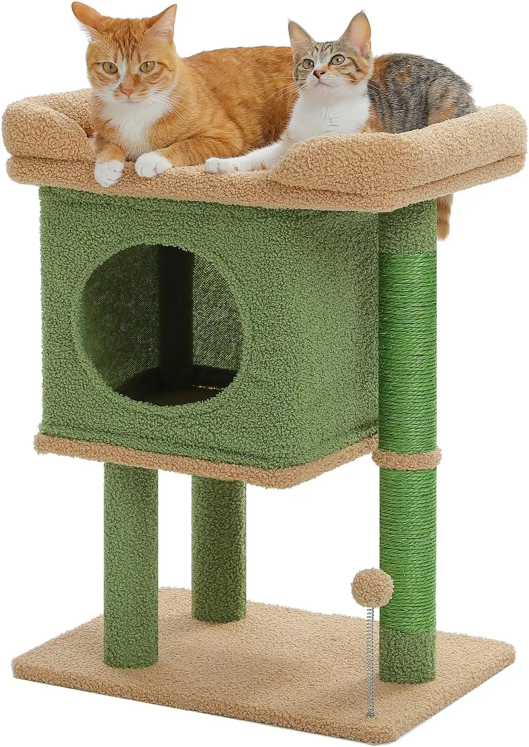 Cat Tree for Indoor Cats, 26 Inches Cactus Cat Tower with Large Perch, Private Condo, Small Cat Condo with Spring Ball &
Cat Tree for Indoor Cats, 26 Inches Cactus Cat Tower with Large Perch, Private Condo, Small Cat Condo with Spring Ball &