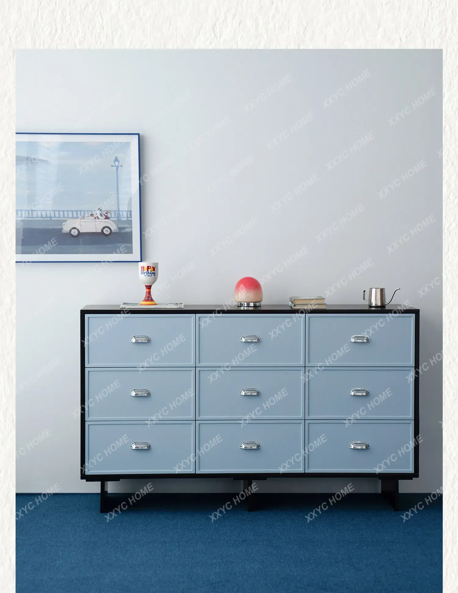 DC Halo nine chest cabinet dopamine blue living room storage side cabinet entrance cabinet
DC Halo nine chest cabinet dopamine blue living room storage side cabinet entrance cabinet