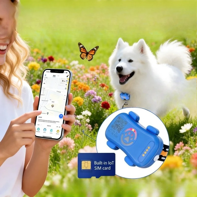 GPS Pet Tracker for Dogs Cats Built-in IoT Sim WiFi Tracking Unlimited Distance QR Code Anti-Lost Locator
GPS Pet Tracker for Dogs Cats Built-in IoT Sim WiFi Tracking Unlimited Distance QR Code Anti-Lost Locator