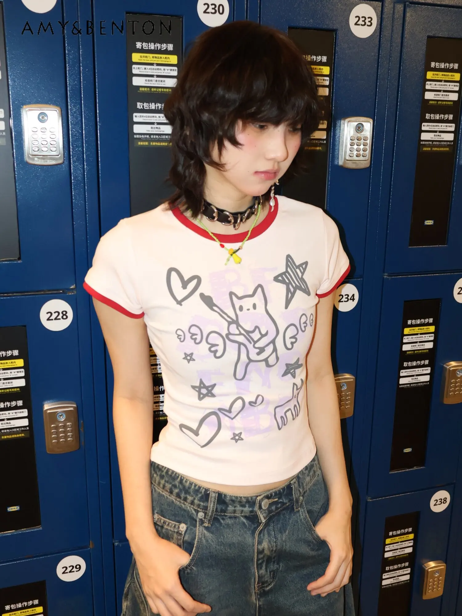 New Summer American Retro Style Women Yellow White Round Neck Short Sleeve T-shirt Cartoon Cat Graffiti Print Slim Cropped Tee
New Summer American Retro Style Women Yellow White Round Neck Short Sleeve T-shirt Cartoon Cat Graffiti Print Slim Cropped Tee