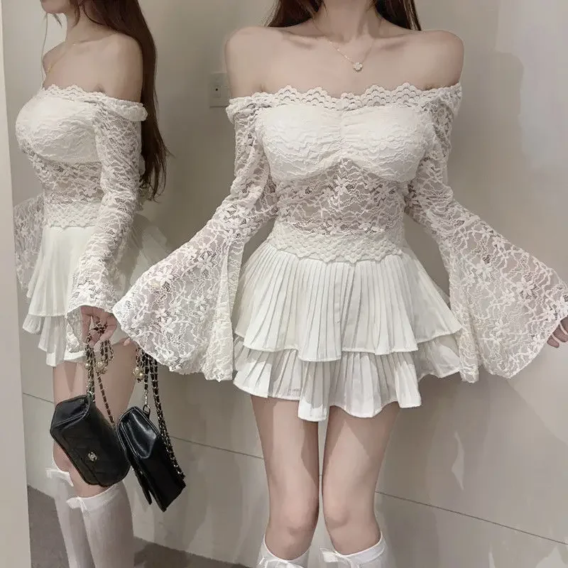 French Dopamine Pure Desire Shoulder Baring Temperament Lace Base Shirt for Women Slim Fit and Slimming Internet Famous Top
French Dopamine Pure Desire Shoulder Baring Temperament Lace Base Shirt for Women Slim Fit and Slimming Internet Famous Top