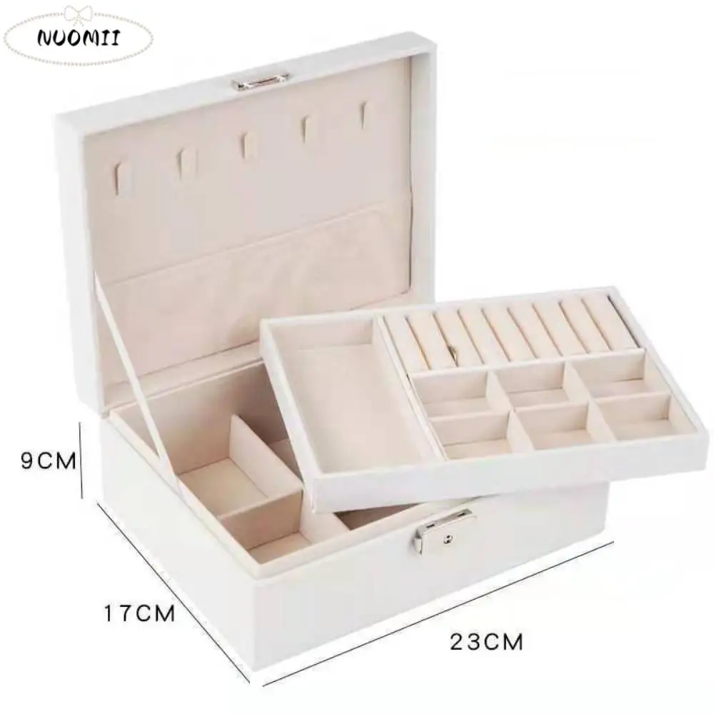 Большая вместительная шкатулка для драгоценностей из искусственной кожи, двухслойная съемная шкатулка для хранения ювелирных изделий, кольцо, серьги, ожерелье, браслет
Большая вместительная шкатулка для драгоценностей из искусственной кожи, двухслойная съемная шкатулка для хранения ювелирных изделий, кольцо, серьги, ожерелье, браслет