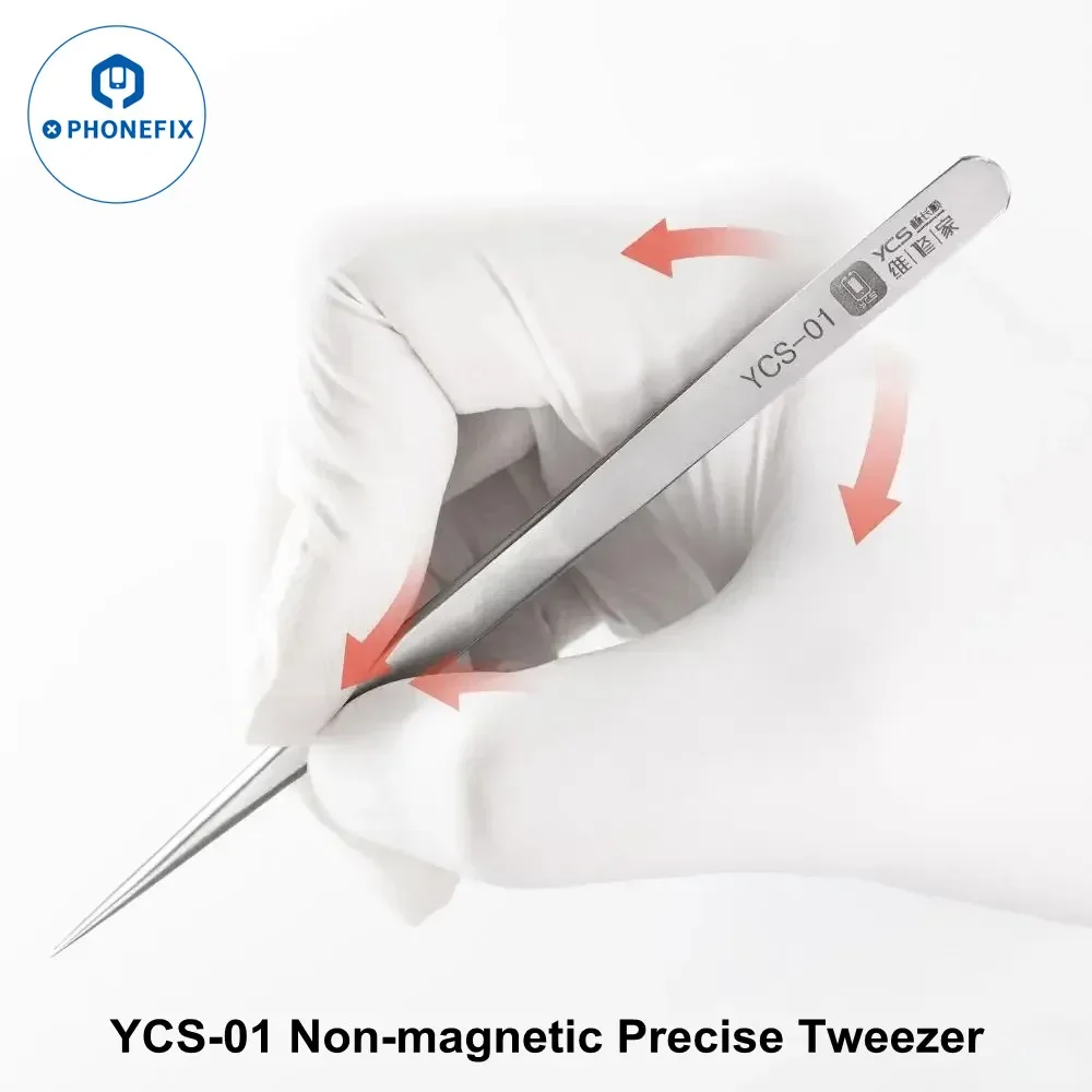 YCS 01 Non-magnetic Flying Wire Tweezers Precision Stainless Steel Electronic Tweezers for PCB SMD Mobile Phone Repair Hand Tool
YCS 01 Non-magnetic Flying Wire Tweezers Precision Stainless Steel Electronic Tweezers for PCB SMD Mobile Phone Repair Hand Tool