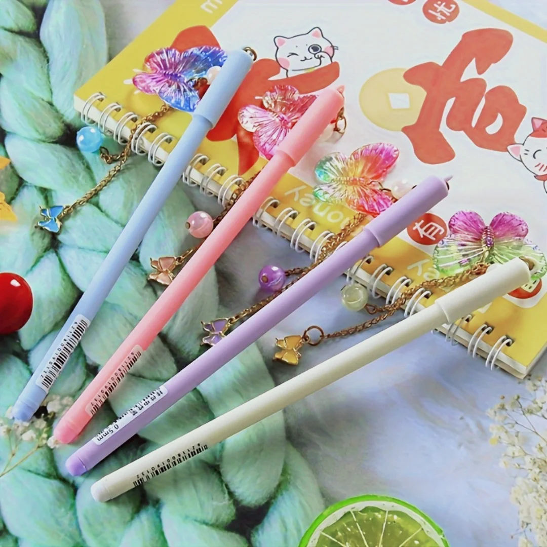 Macaron color butterfly pendant chain gel pen; Cute moe style decorative gel pen; Girls' stationery; Trendy writing pen
Macaron color butterfly pendant chain gel pen; Cute moe style decorative gel pen; Girls' stationery; Trendy writing pen