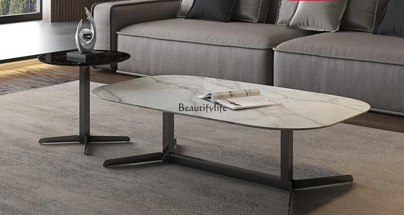 Italian minimalist white marble high and low coffee table combination rectangular coffee table
Italian minimalist white marble high and low coffee table combination rectangular coffee table