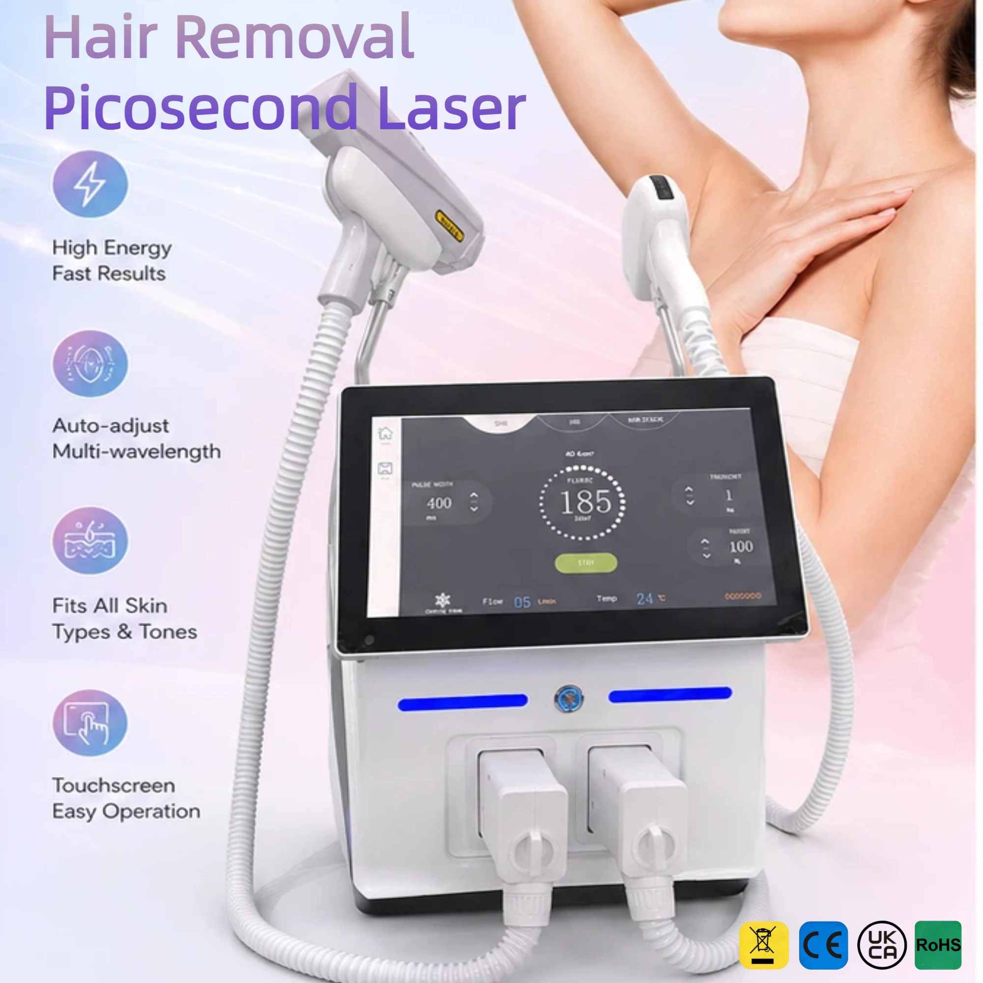 808nm Hair Removal & Pico Tattoo Removal Machine 2in1 Painless Permanent Hair Removal Device Professional Salon Equipment Custom
808nm Hair Removal & Pico Tattoo Removal Machine 2in1 Painless Permanent Hair Removal Device Professional Salon Equipment Custom