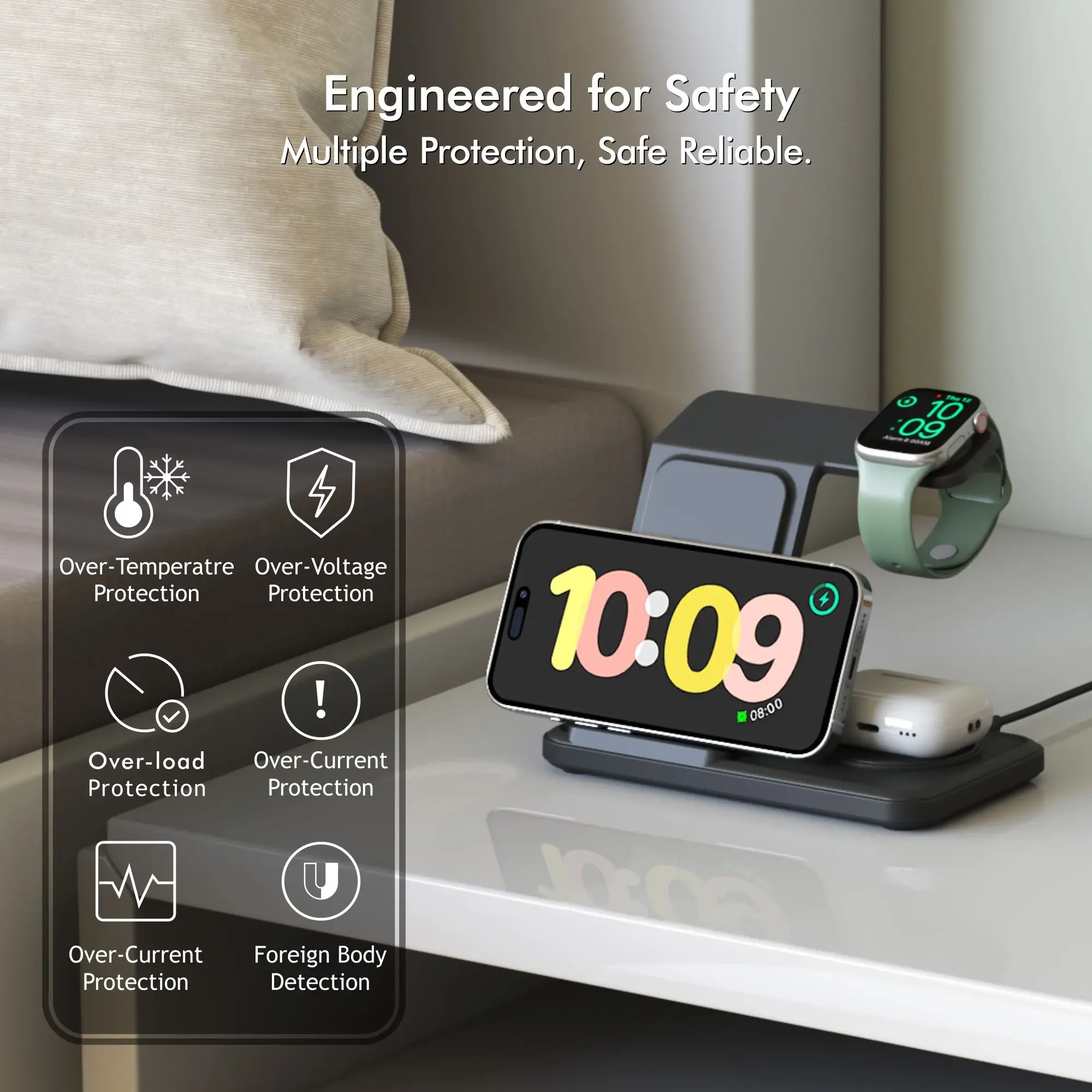 3 in 1 Foldable Wireless Charger Stand For iPhone 16 15 14 13 12 Apple Watch 2-8 SE Airpods Pro Fast Charging Holder Station
3 in 1 Foldable Wireless Charger Stand For iPhone 16 15 14 13 12 Apple Watch 2-8 SE Airpods Pro Fast Charging Holder Station