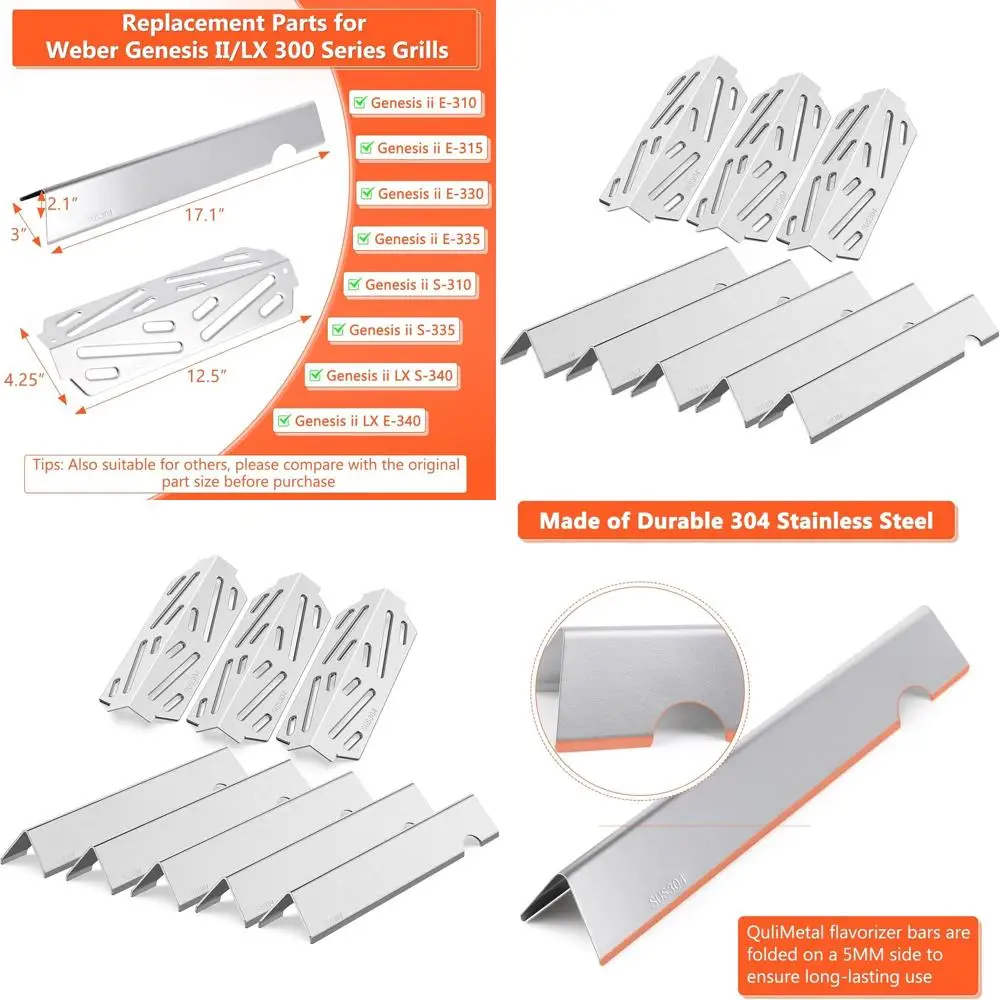 Stainless Steel Heat Deflector for Weber Genesis II 300/LX 300, E-310/E-315, S-335 Grills
Stainless Steel Heat Deflector for Weber Genesis II 300/LX 300, E-310/E-315, S-335 Grills